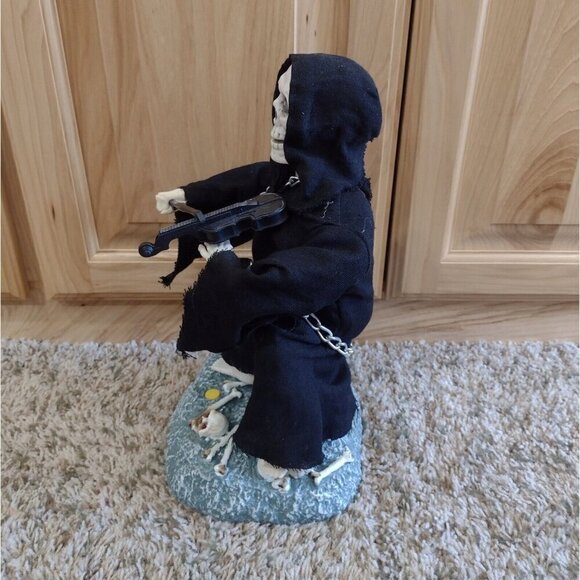 Vintage 1996 Gemmy Industries Grim Reaper Playing Violin Animated Halloween READ - Picture 5 of 9